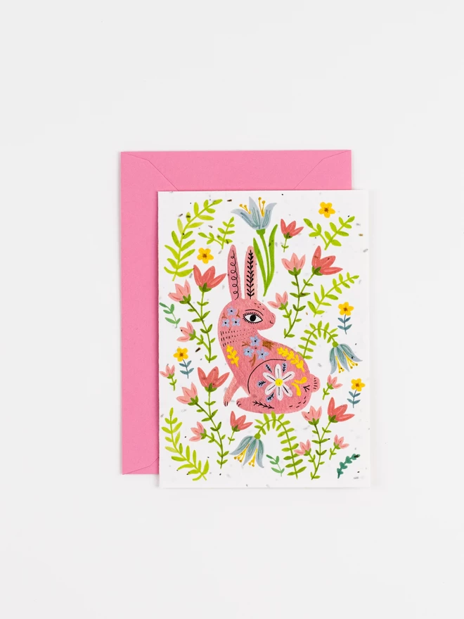 Happy Hare Plantable Card
