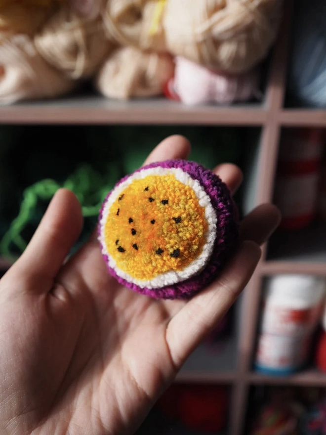 Handmade Passionfruit Pom Pom Sculpture