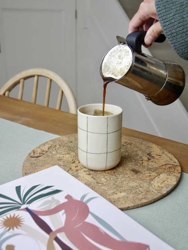 Handmade ceramic coffee cup