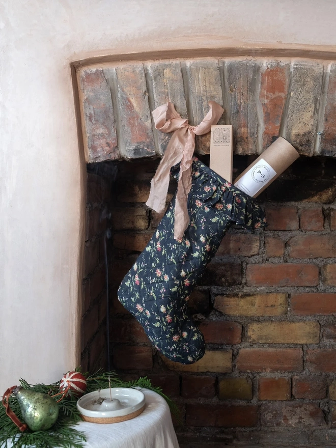 Midnight Blooms Christmas Stocking