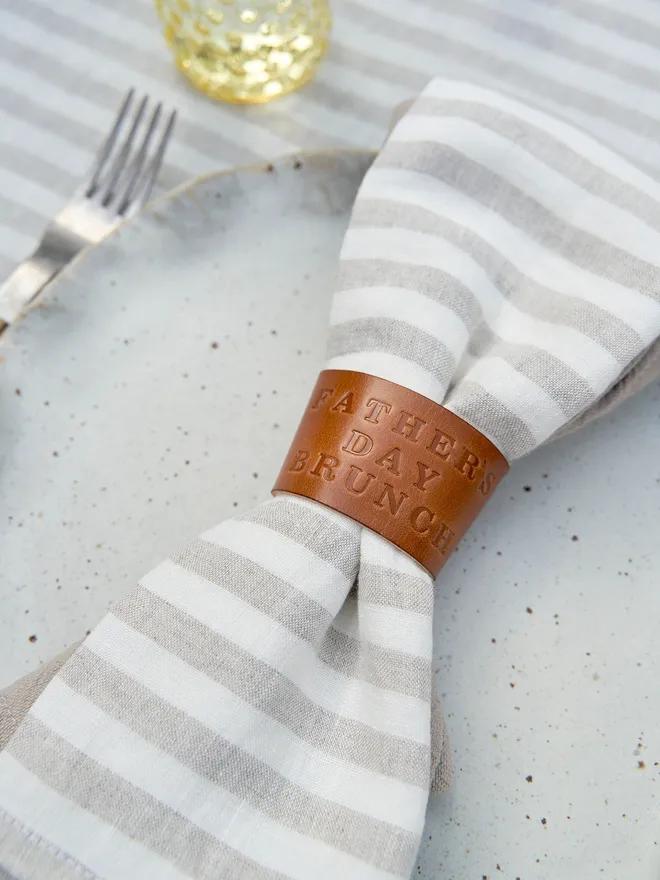 Father's day brunch napkin ring holder
