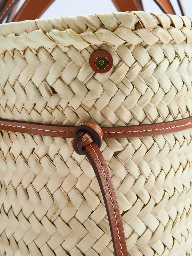 Pampelonne Maxi Tan Palm Leaf Basket
