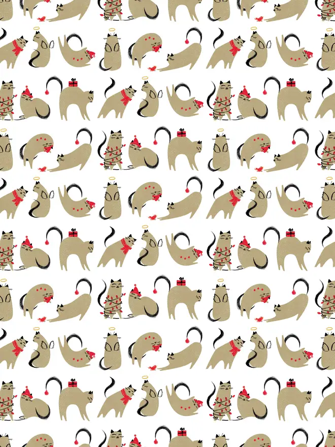 Christmas Cats Gift Wrap