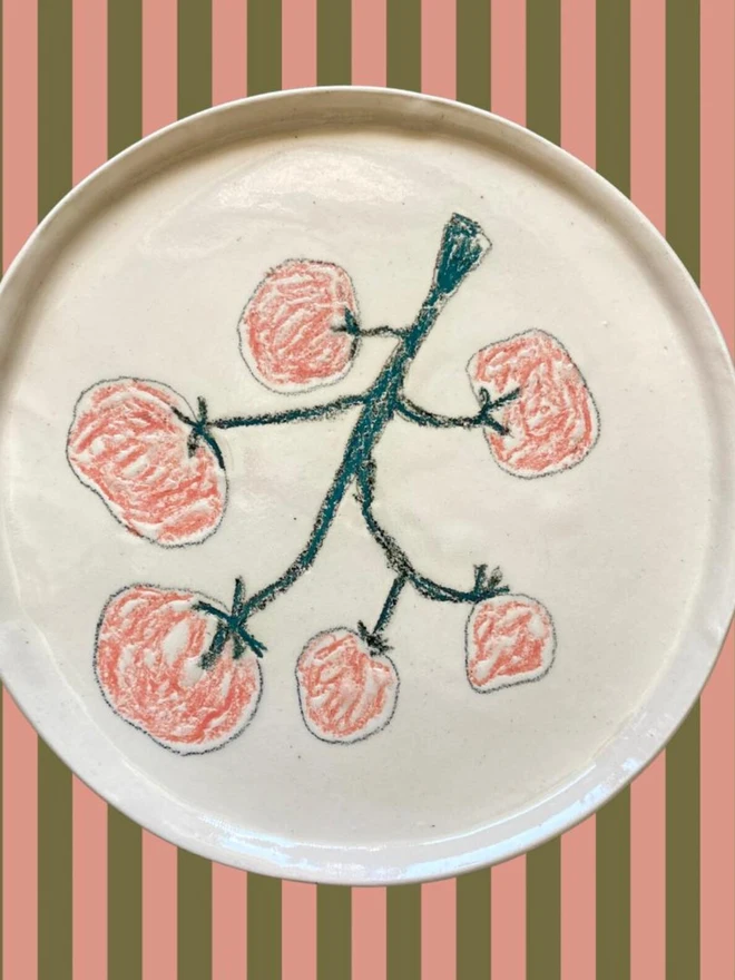 vine tomatoes ceramic plate