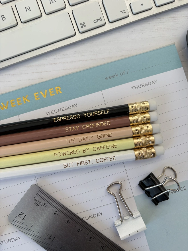 Coffee Lovers Pencils Set (Set of 5 Pencils)