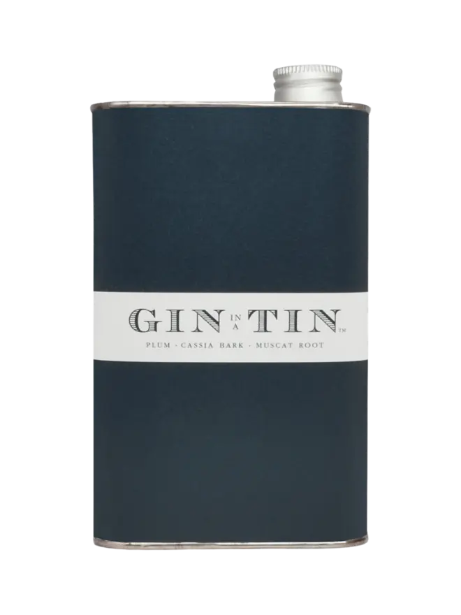 London Dry Plum, Cassia Bark and Muscat Root Gin In A Tin  Cut Out