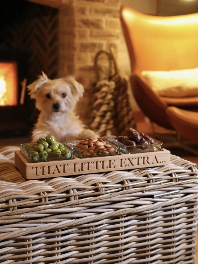 Personalised Oak Nibbles Tray 