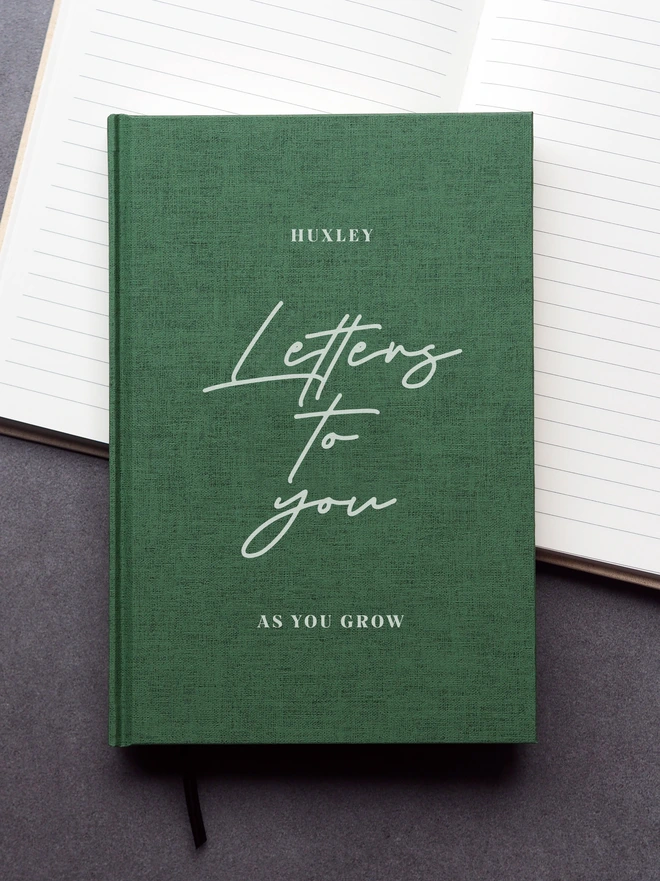 personalised letters to you journal in green