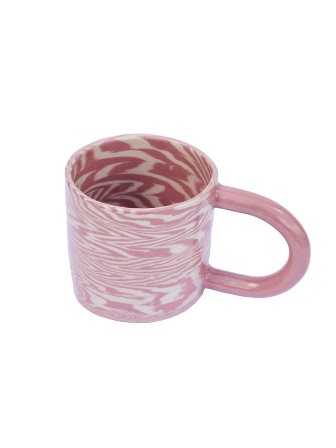 Herringbone Chunky Mug, a colourful mug sitting on a white surface against a plain backdrop. 