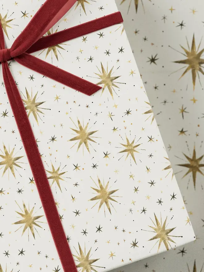 Gold Star Wrapping Paper 