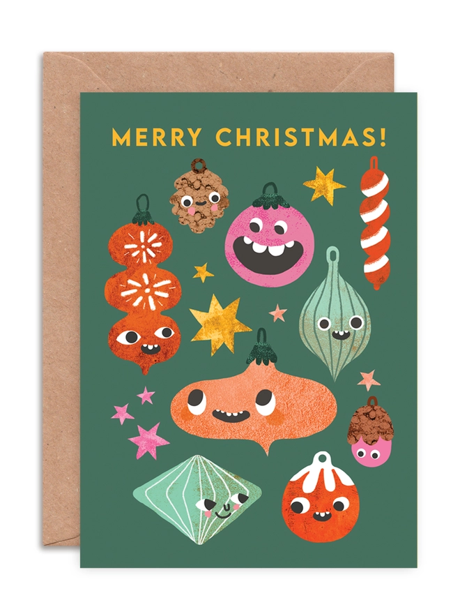 funny christmas assorted multipack pack set eight gingerbread bauble figgy pudding stocking illustrated cute