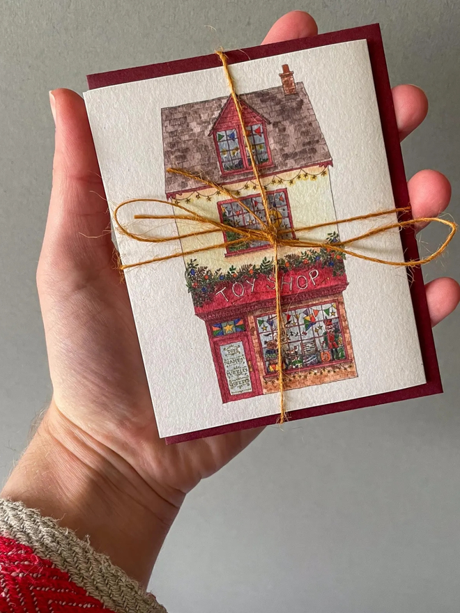 Festive Shop Fronts Concertina Christmas Card