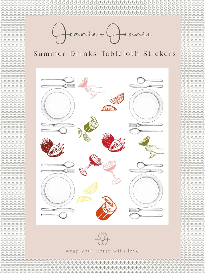 Summer Drinks vinyl sticker set
