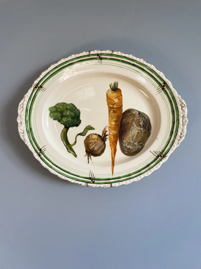 vegetable medley painted on plate