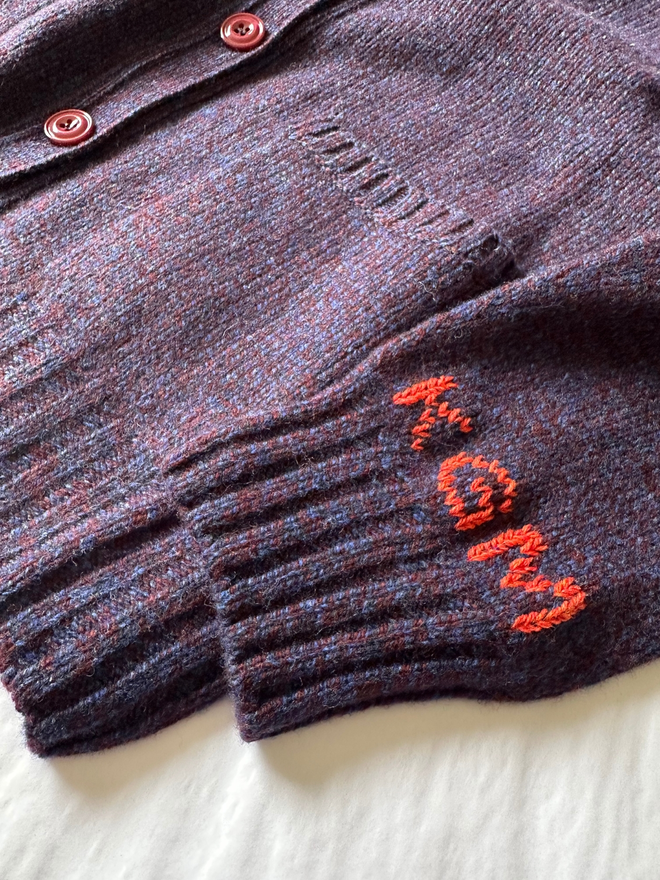 Personalisation on knitted jumper