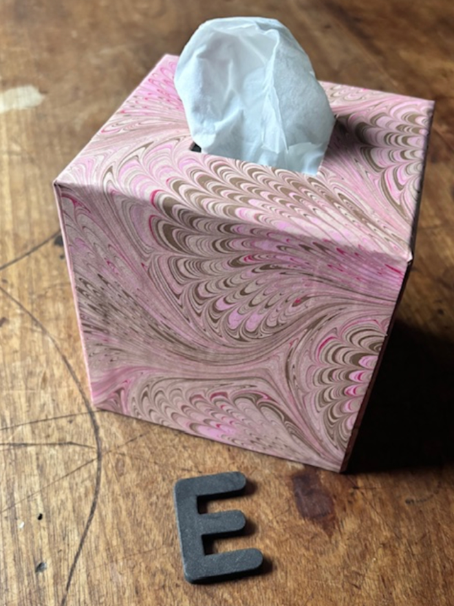 Tissue Box. A tissue box in E.