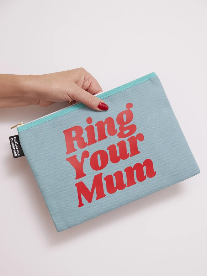 CATHERINE COLEBROOK RING YOUR MUM PURSE TURQ:RED
