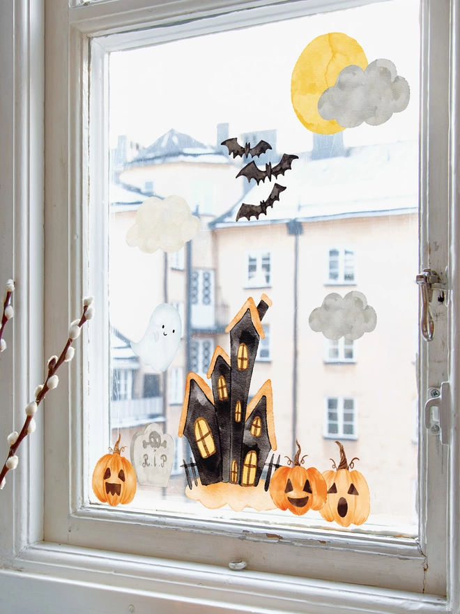 halloween window stickers