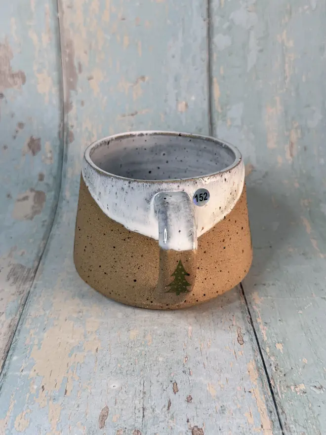 White and Green Christmas Tree Mug