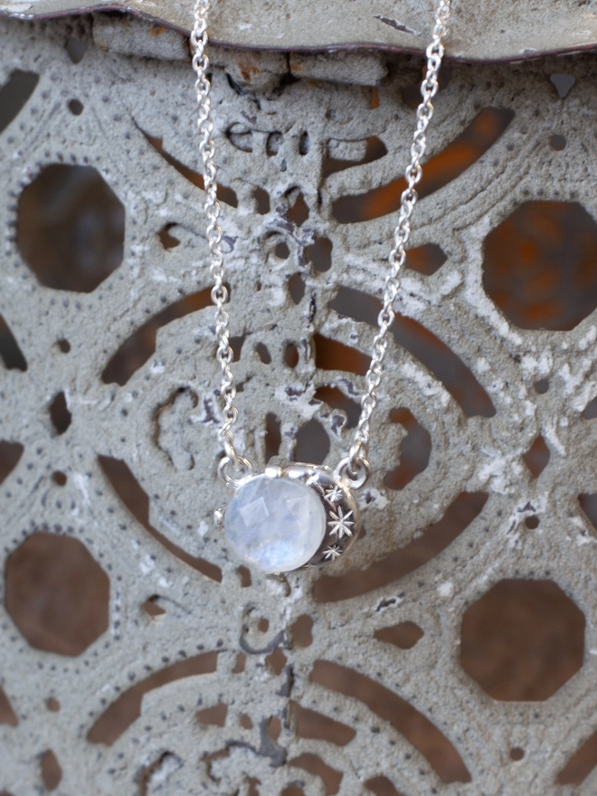 Silver Moonstone Necklace 
