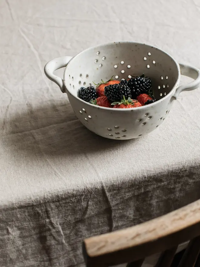 stoneware ceramic berry bowl colander