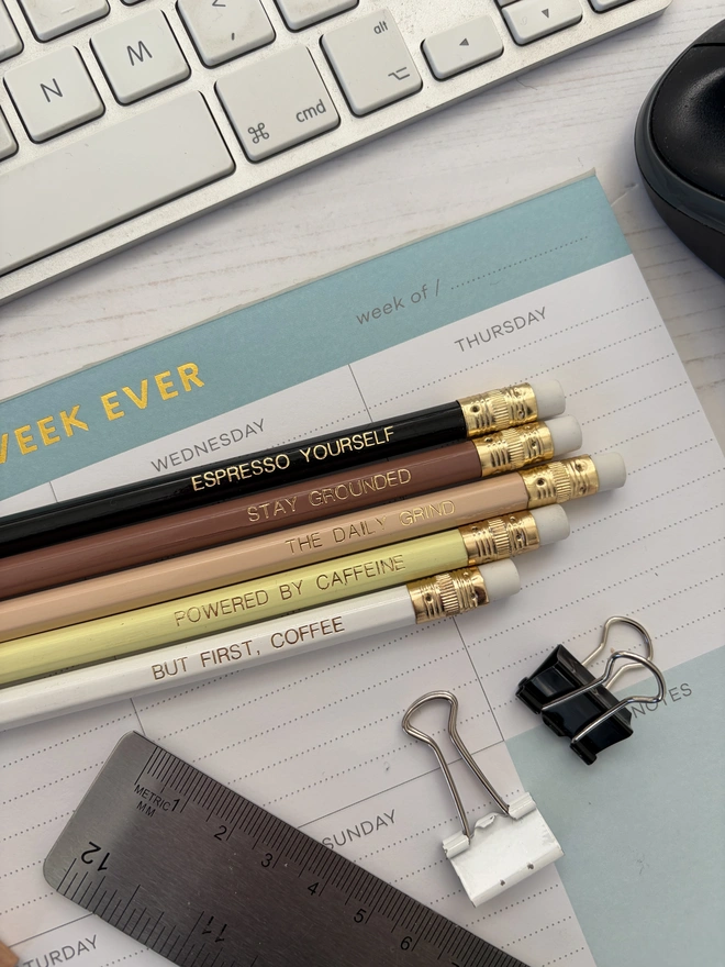 Coffee Lovers Pencils Set (Set of 5 Pencils)