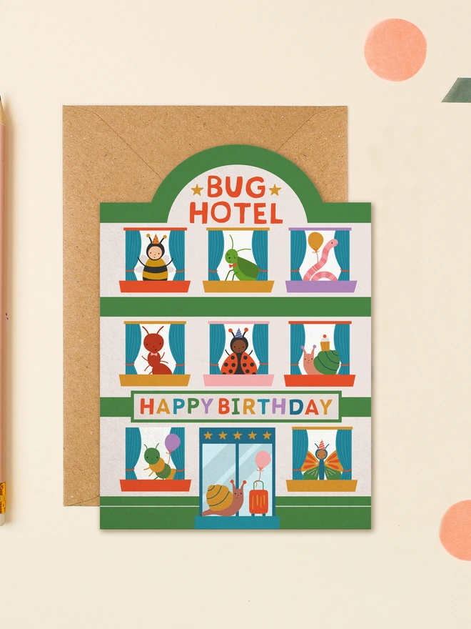 Bug Hotel Children's Birthday Card