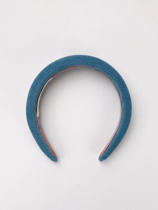 Teal blue padded headband for women