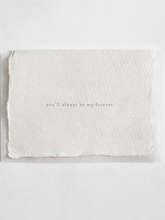 'You'll Always Be My Forever', Letterpress Mini Cards 
