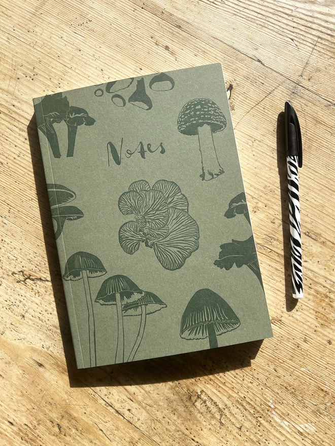 Front of the notebook showing different types of Fungi.
