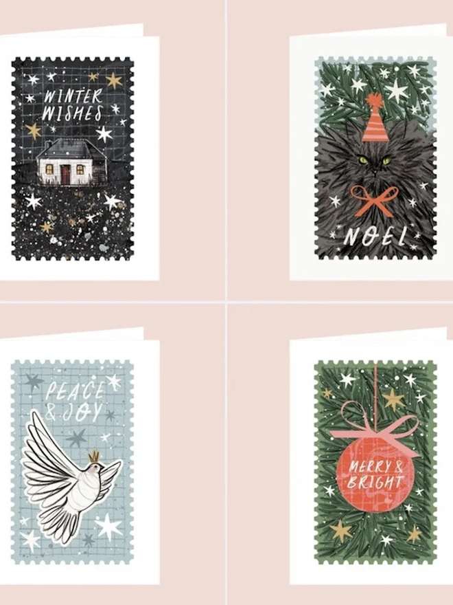 Mixed Christmas Cards (Set Of 4)