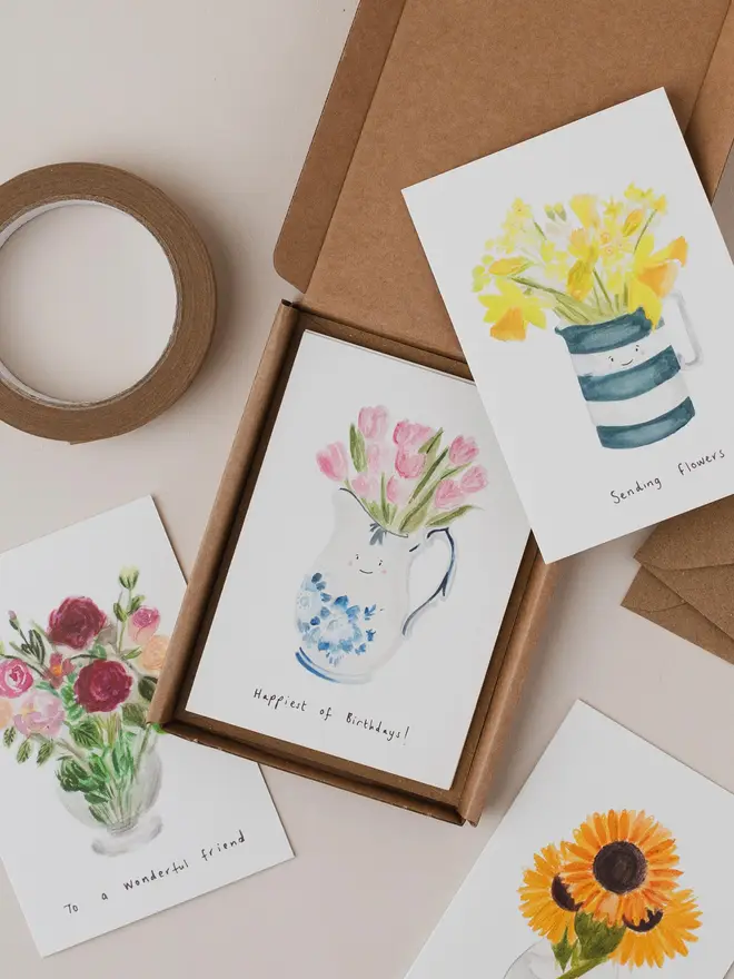 Boxed Set of 6 Flower Cards 