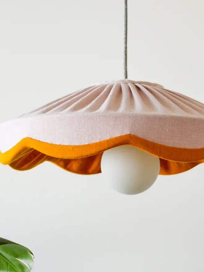 pink & mustard lampshade