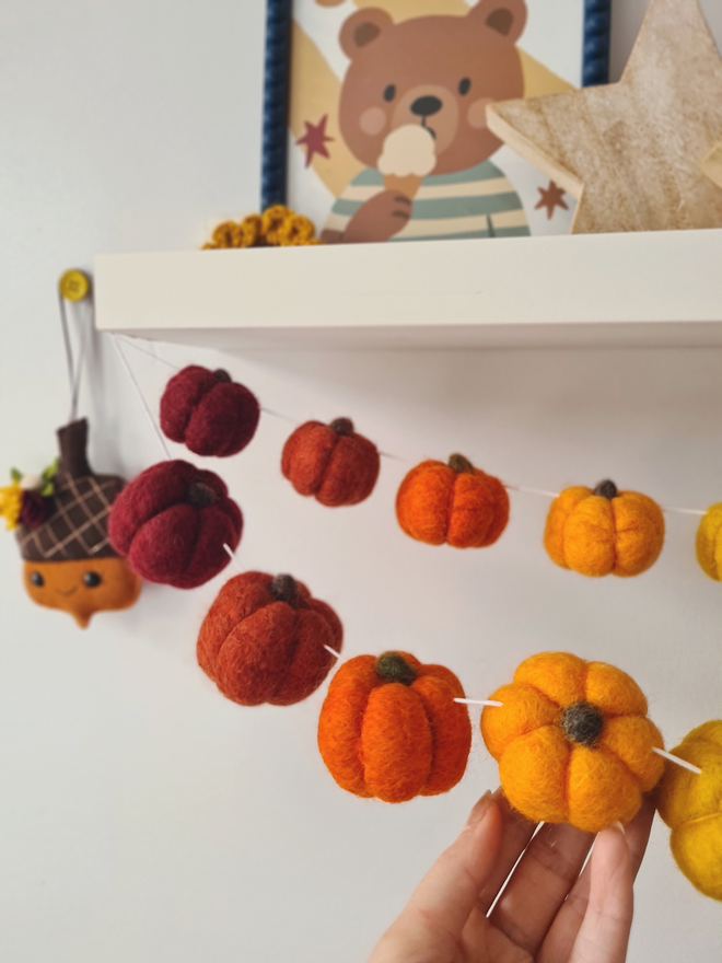Rainbow Pumpkin Garland Autumn Home Decor