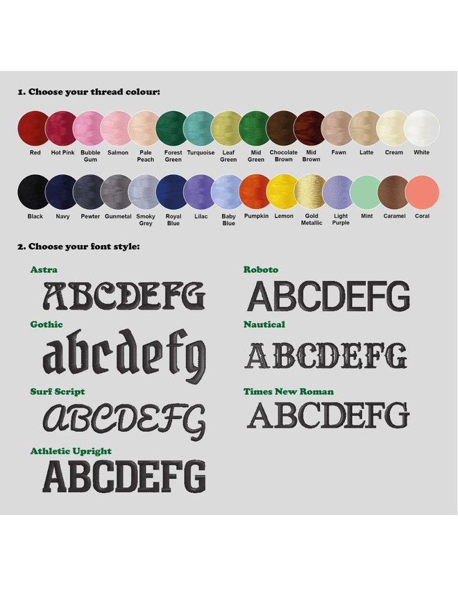 Thread and font colours