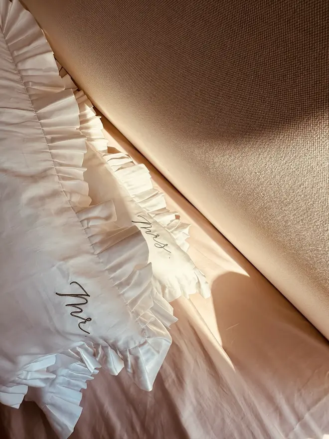 'Mr. & Mrs.' Luxury Cotton Pillow Cases 