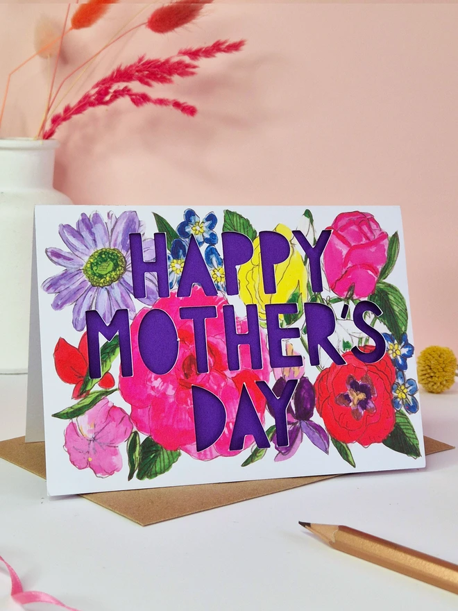 Happy Mother's Day Paper cut card 
