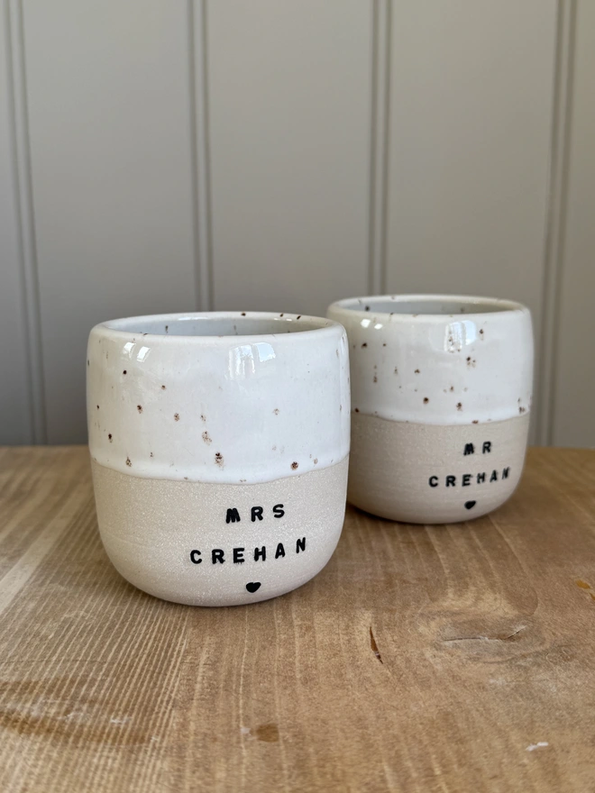 Mr & Mrs Wedding Ceramic Coffee Cups