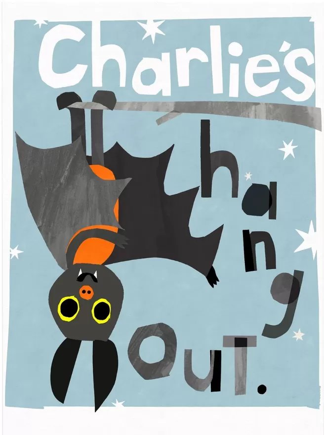 Personalised Hang Out Bat Print