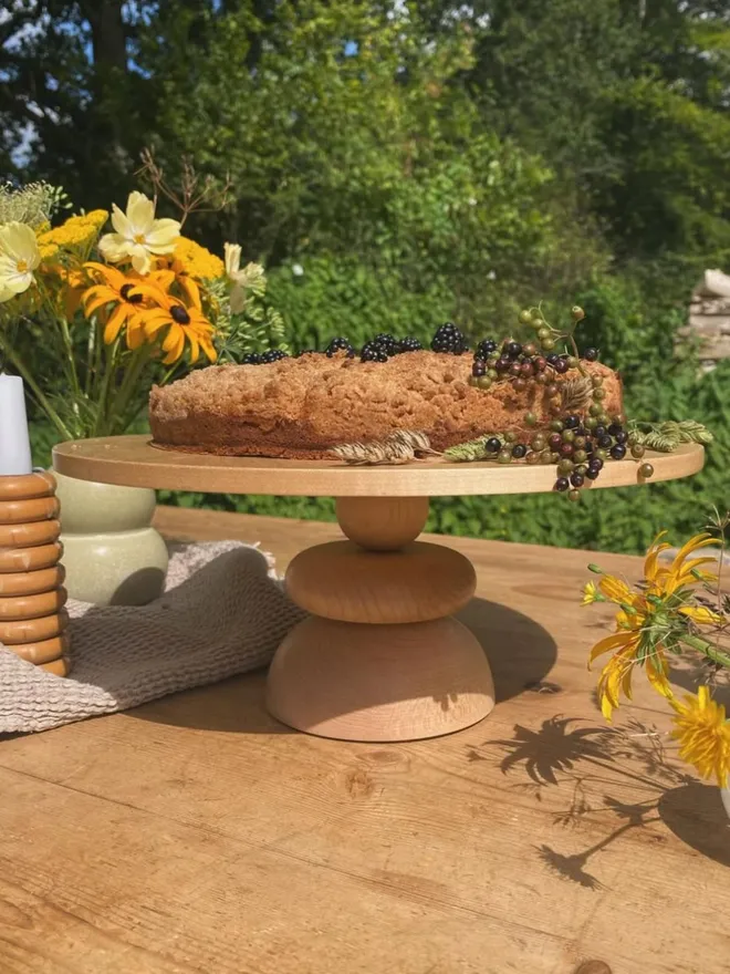 Wooden Maple 'Float' Cake Stand 