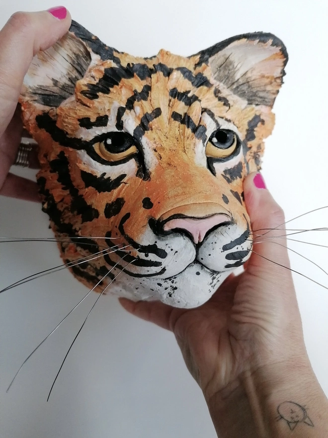 Ceramic Tiger Head Ceramic Sculpture