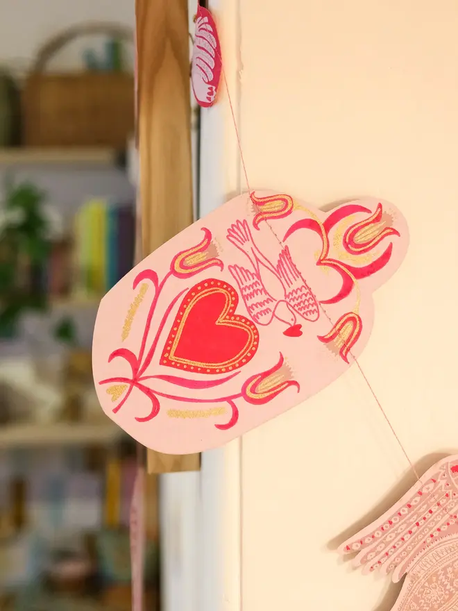 Love Birds Sewn Garland (Set Of 6)