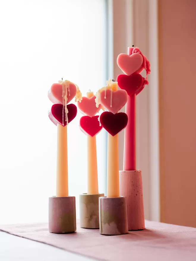 Heart candle toppers