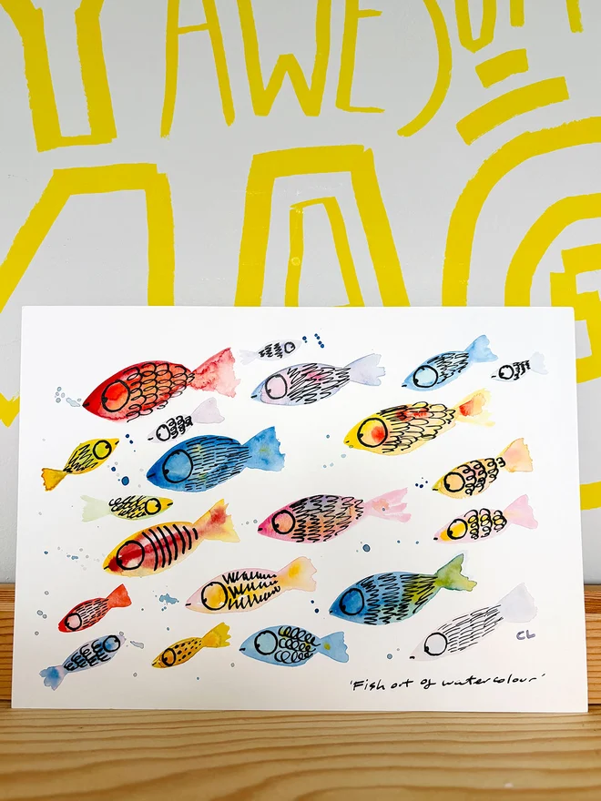 'Fish Out Of Watercolour' fish artwork painted in watercolour