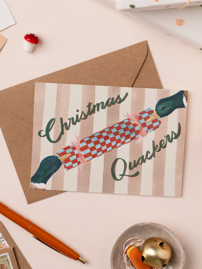 Christmas Quackers Duck Christmas Card