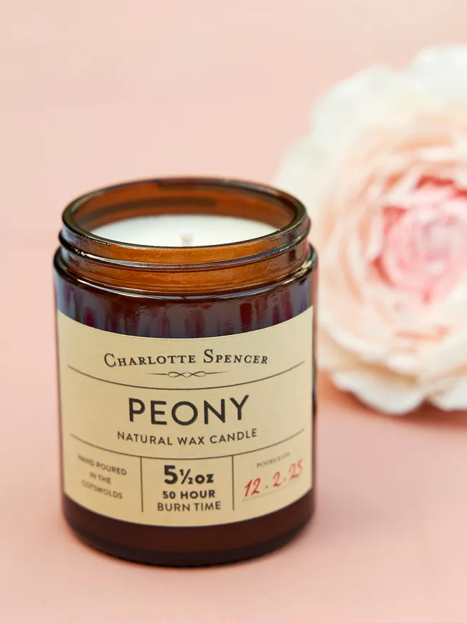 Peony scented candle