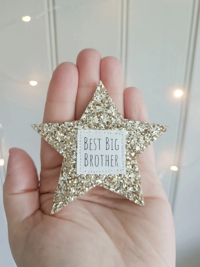 Glitter Star Big Brother/ Sister Badge Gift