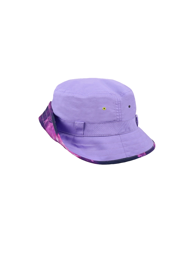 Kids sun bucket hat in lilac side