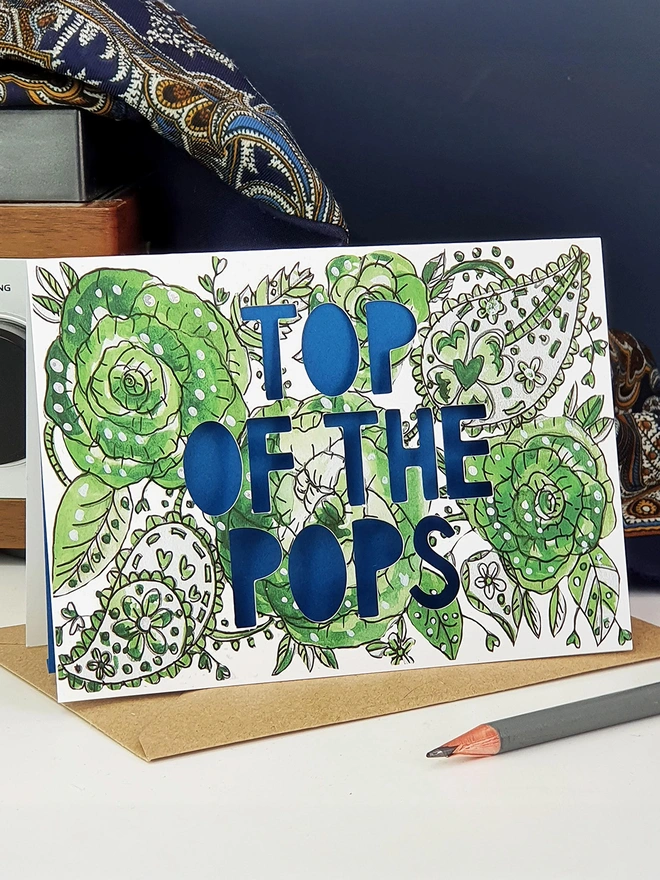 'Top Of The Pops' Paper Cut Card