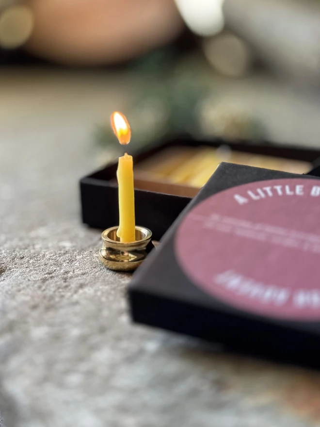 mini beeswax mindful moments candle for advent by modo for holly.co
